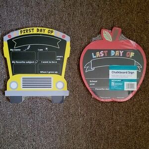 NEW! Bundle of 2 Wexford My First/ Last Day Of School Chalkboard Double sided !